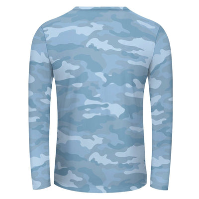Light Blue Camouflage Unisex Long Sleeve Shirt