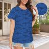 Dark Blue Navy Camouflage Women's T-Shirt