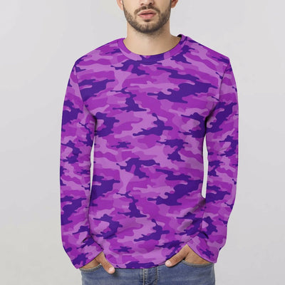 Purple Camouflage Long Sleeve Shirt