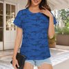 Dark Blue Navy Camouflage Women's T-Shirt