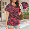 Dark Red Camouflage Women's T-Shirt