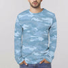 Light Blue Camouflage Unisex Long Sleeve Shirt