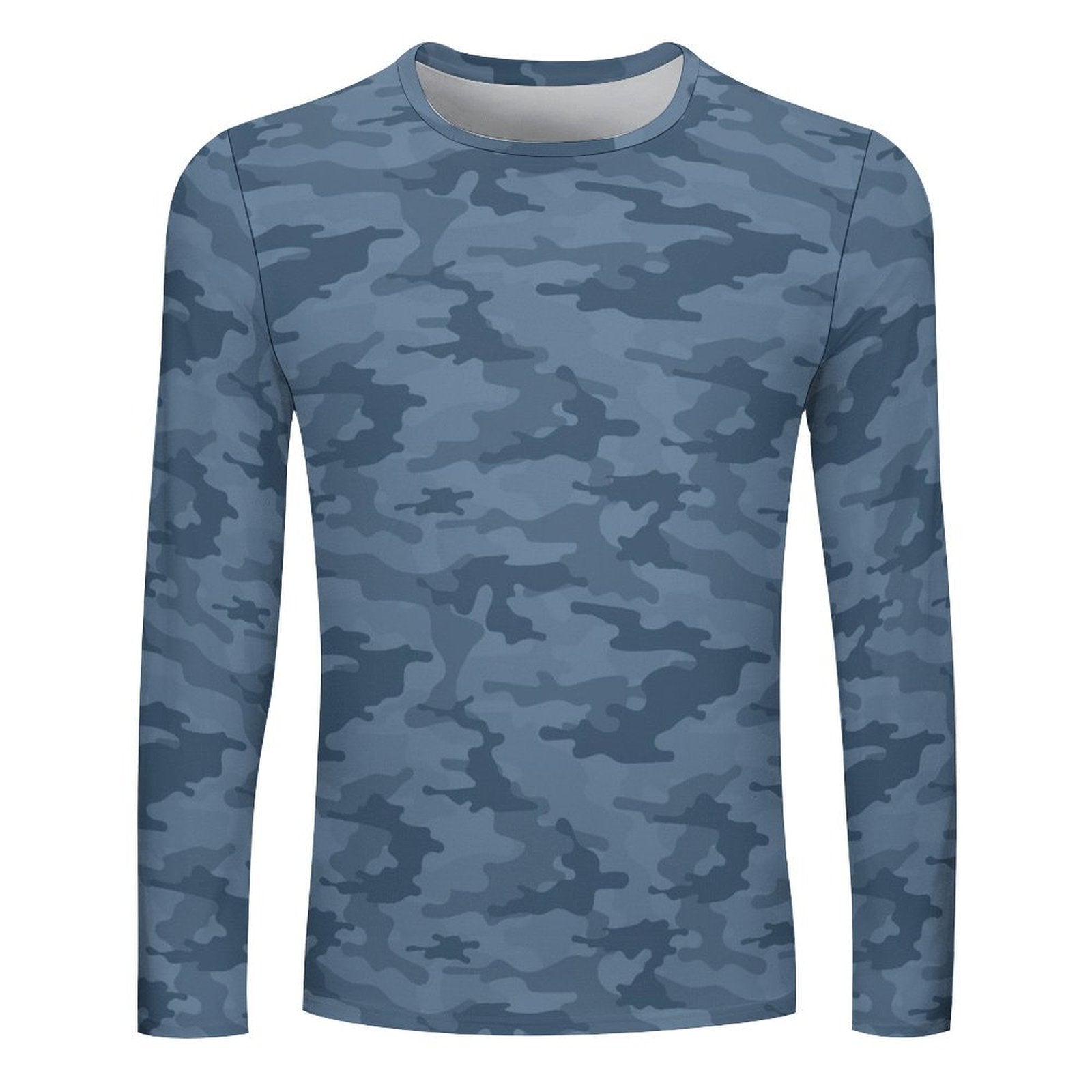 Steel Blue Navy Camouflage Long Sleeve Shirt