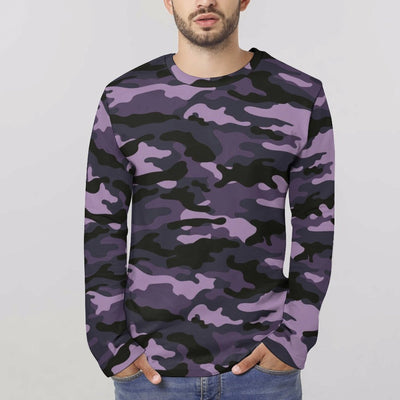 Dark Purple Camouflage Long Sleeve Shirt