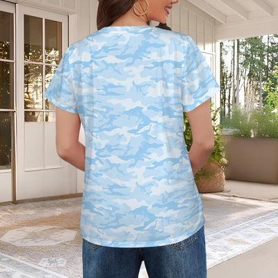 Light Blue Camouflage Women's T-Shirt