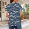 Blue Navy Camouflage Women's T-Shirt