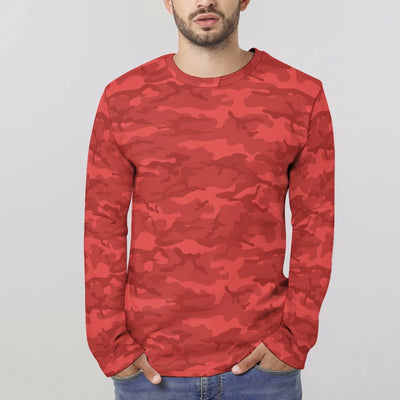 Red Camouflage Long Sleeve Shirt
