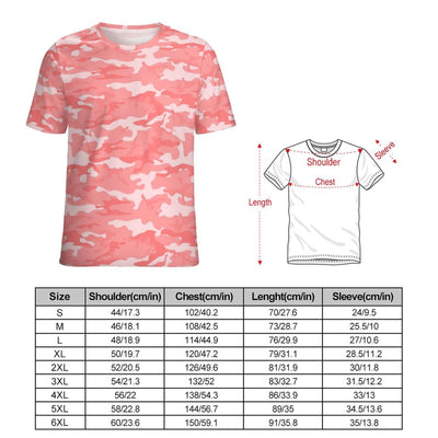 Light Red Pink Camouflage T-Shirt