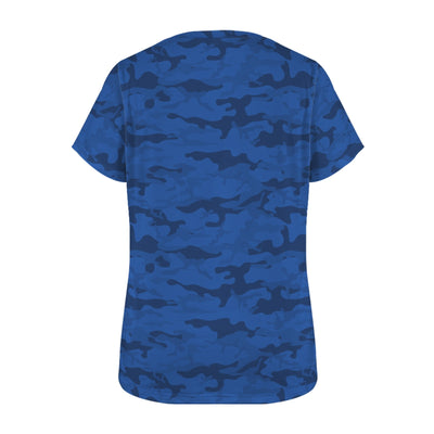 Dark Blue Navy Camouflage Women's T-Shirt