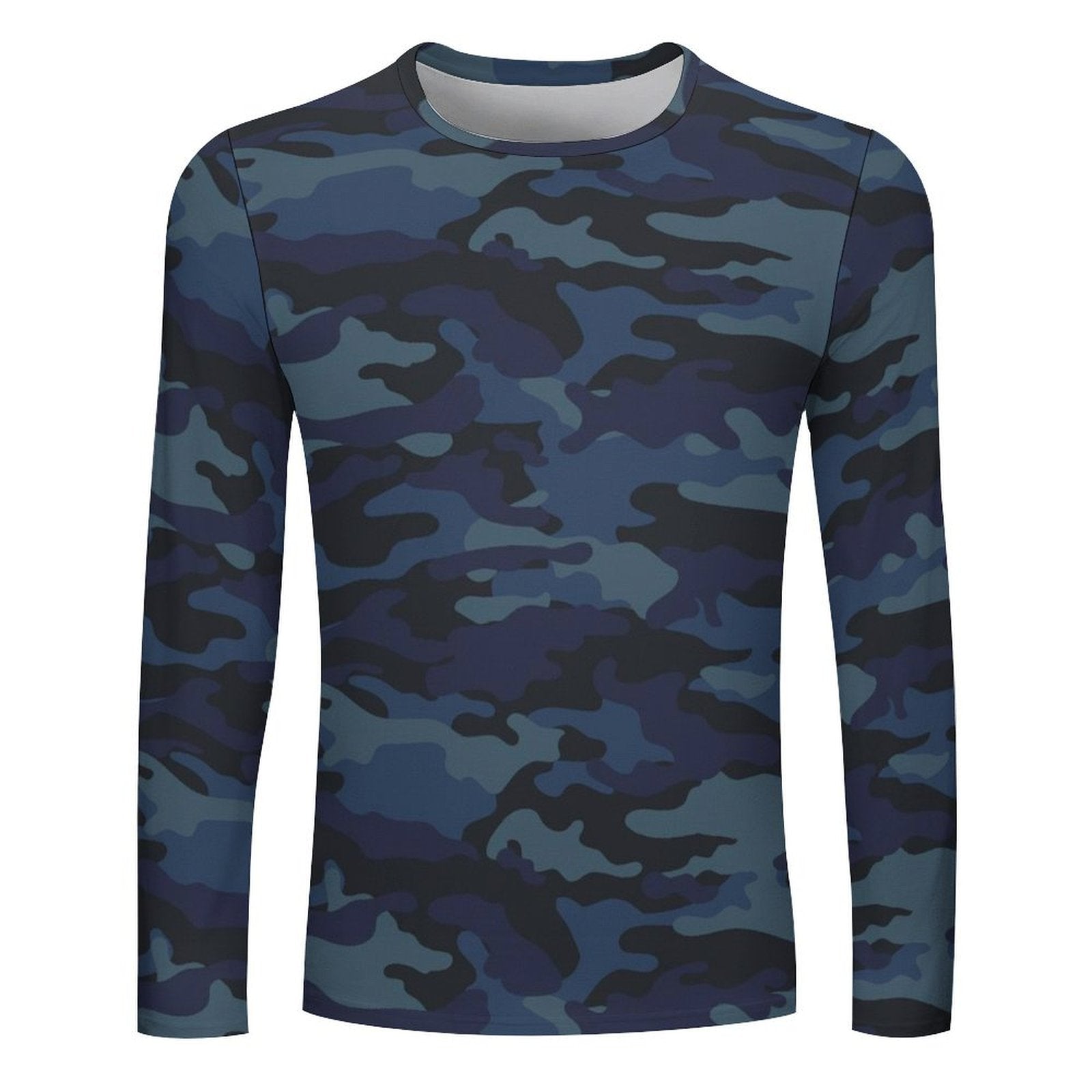 Dark Blue Navy Camouflage Long Sleeve Shirt