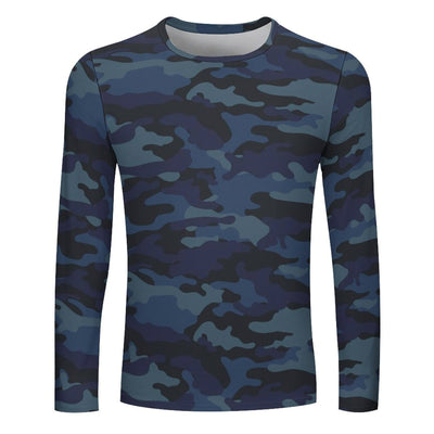 Dark Blue Navy Camouflage Long Sleeve Shirt