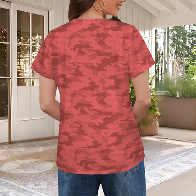 Red Camouflage Women's T-Shirt