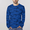 Dark Blue Navy Camouflage Long Sleeve Shirt
