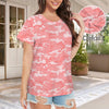 Light Red Pink Camouflage Women's T-Shirt