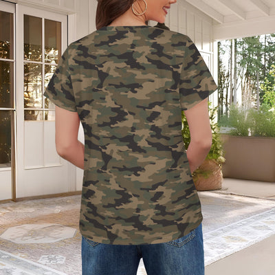 Dark Woodland Camouflage Women's T-Shirt