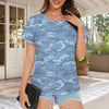 Light Blue Camouflage Women's T-Shirt