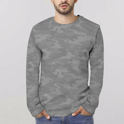Gray Camouflage Long Sleeve Shirt