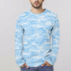 Light Blue Camouflage Unisex Long Sleeve Shirt