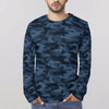 Dark Blue Camouflage Long Sleeve Shirt