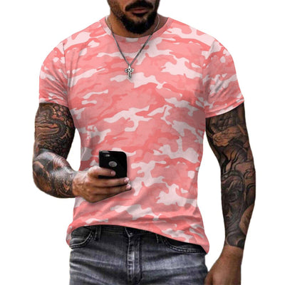 Light Red Pink Camouflage T-Shirt