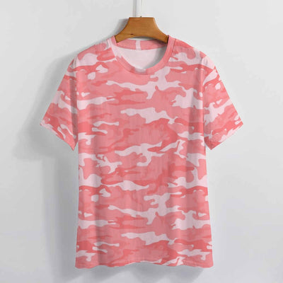 Light Red Pink Camouflage T-Shirt