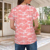 Light Red Pink Camouflage Women's T-Shirt