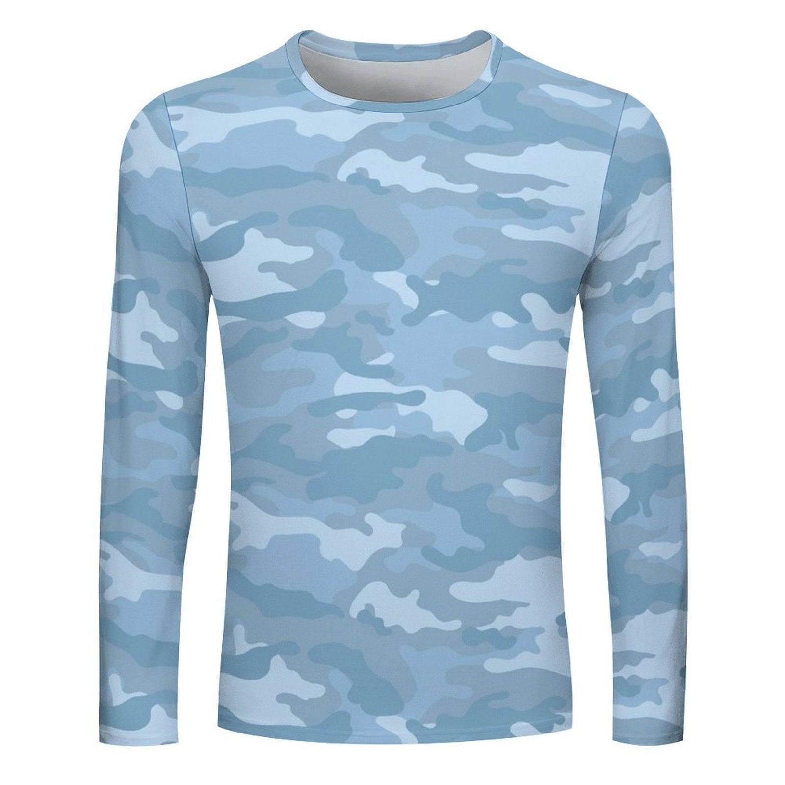 Light Blue Camouflage Unisex Long Sleeve Shirt