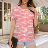 Light Red Pink Camouflage Women's T-Shirt