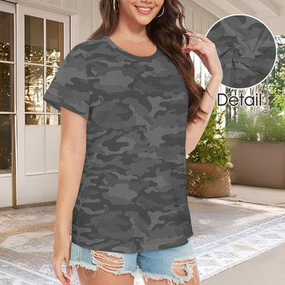 Dark Gray Camouflage Women's T-Shirt