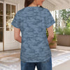 Steel Blue Navy Camouflage Women's T-Shirt