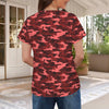 Dark Red Camouflage Women's T-Shirt