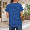 Dark Blue Navy Camouflage Women's T-Shirt