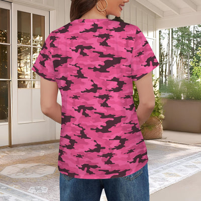 fluorescent Pink Camouflage Women's T-Shirt