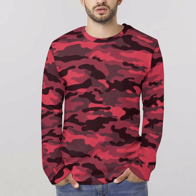 Red Camouflage Long Sleeve Shirt
