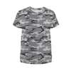 Gray Camouflage Women's T-Shirt