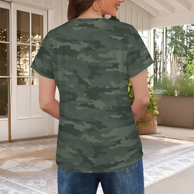 Dark Woodland Camouflage Women's T-Shirt