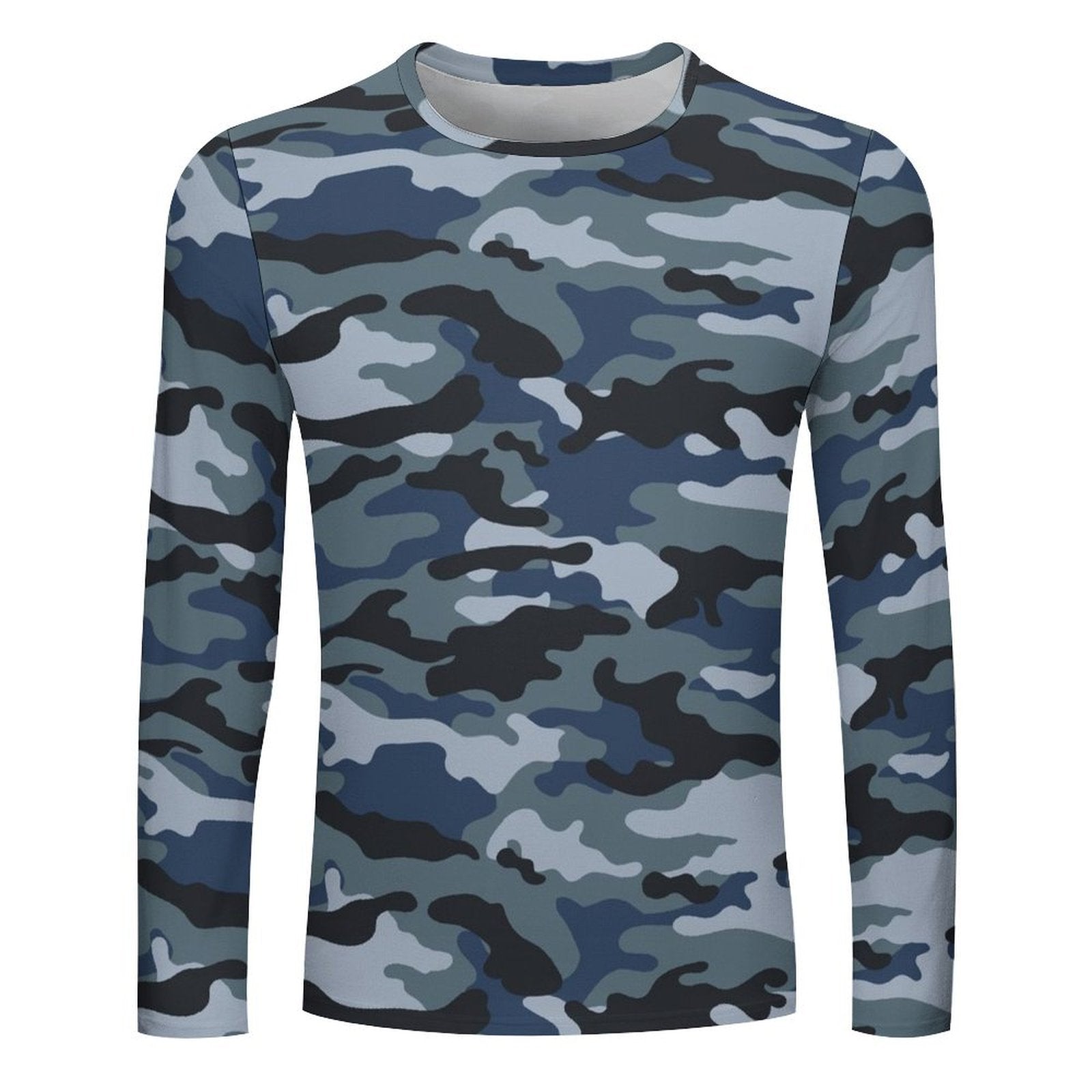 Blue Navy Camouflage Long Sleeve Shirt