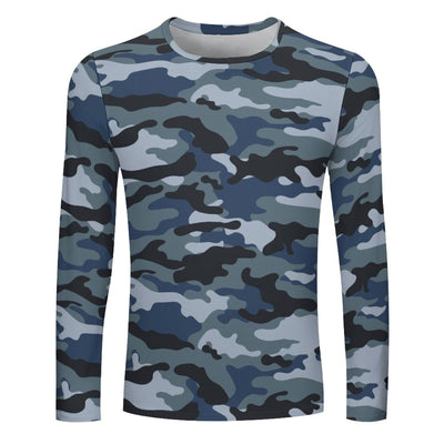 Blue Navy Camouflage Long Sleeve Shirt