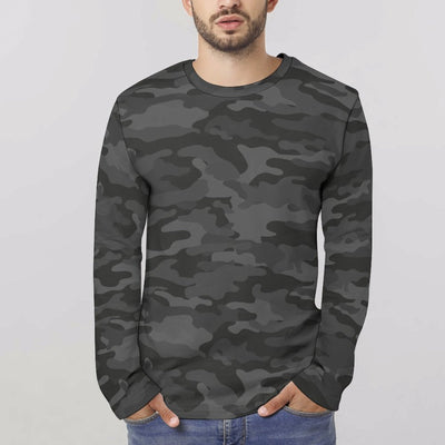 Dark Gray Camouflage Long Sleeve Shirt