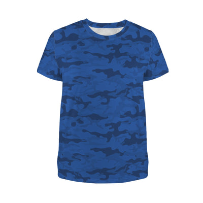 Dark Blue Navy Camouflage Women's T-Shirt