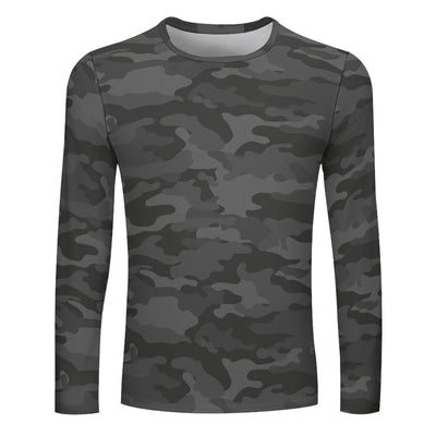 Dark Gray Camouflage Long Sleeve Shirt