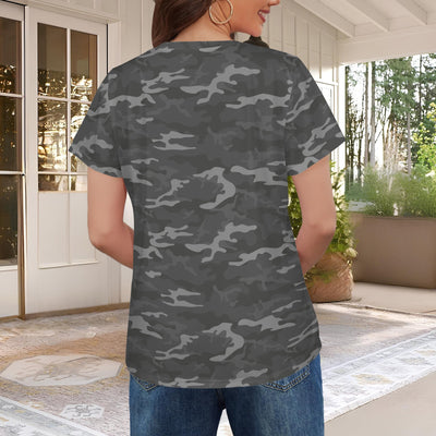 Dark Gray Camouflage Women's T-Shirt