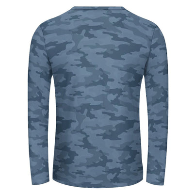Steel Blue Navy Camouflage Long Sleeve Shirt