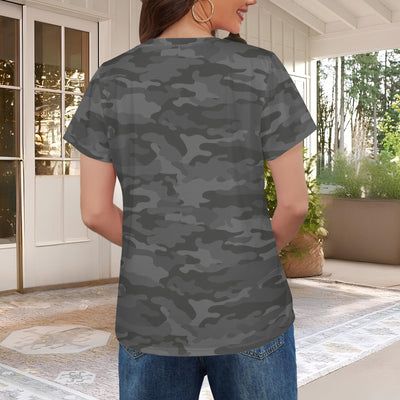 Dark Gray Camouflage Women's T-Shirt