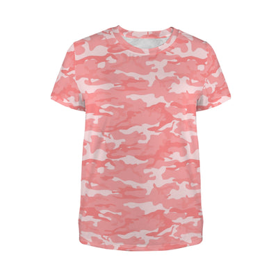 Light Red Pink Camouflage Women's T-Shirt