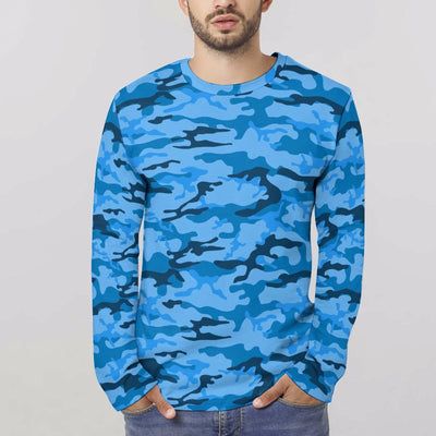 Blue Camouflage Long Sleeve Shirt