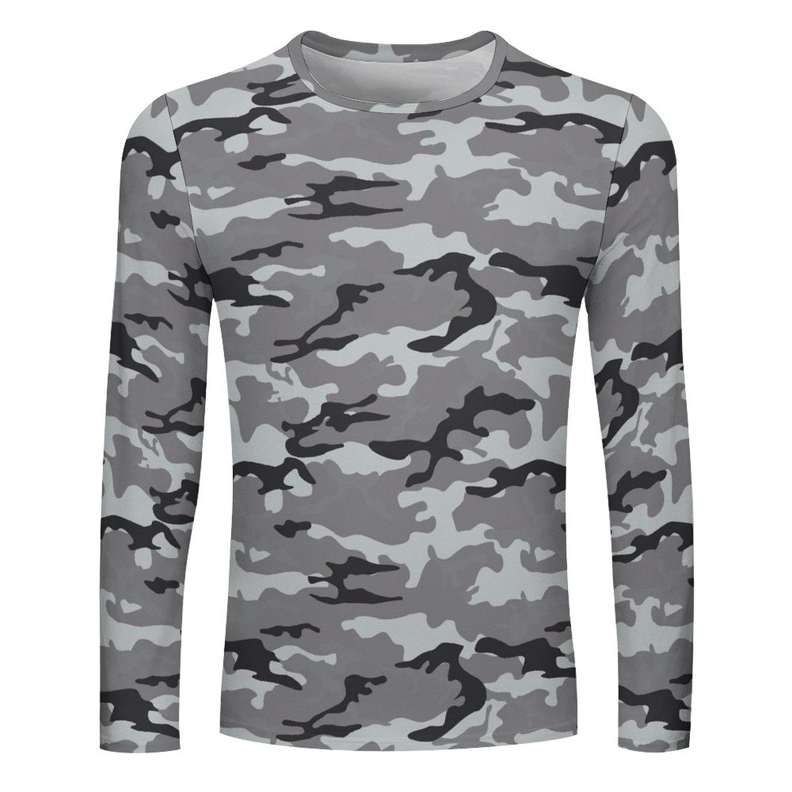 Gray Camouflage Long Sleeve Shirt