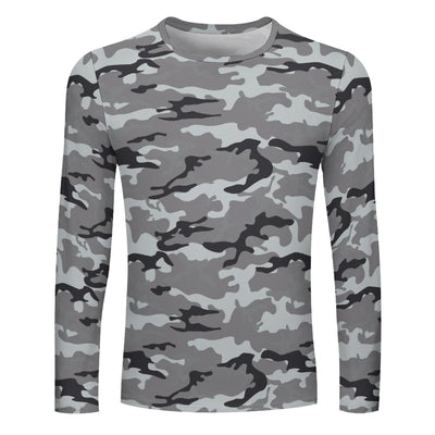 Gray Camouflage Long Sleeve Shirt