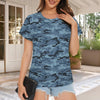 Blue Navy Camouflage Women's T-Shirt