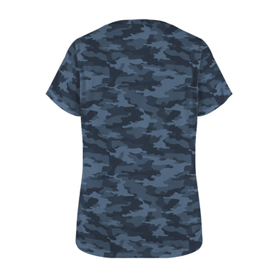 Dark Blue Navy Camouflage Women's T-Shirt